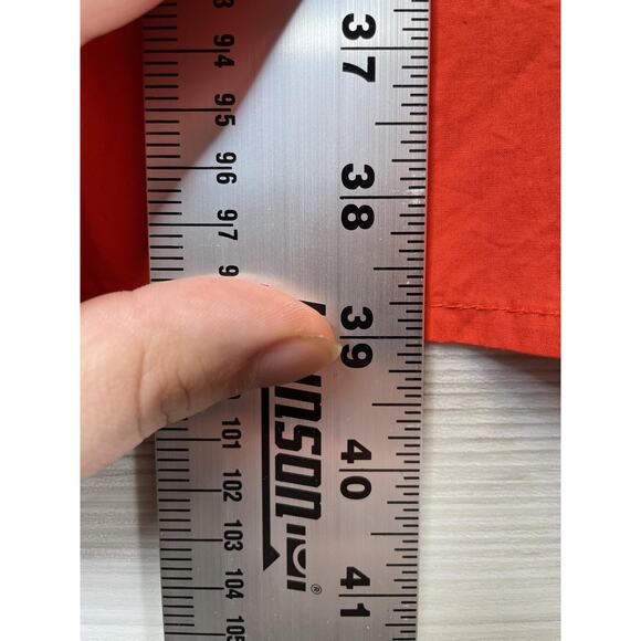 LOFT Skirt Womens Large Orange Smocked Waist Maxi 100% Cotton Summer Flowy Beach - Picture 3 of 7